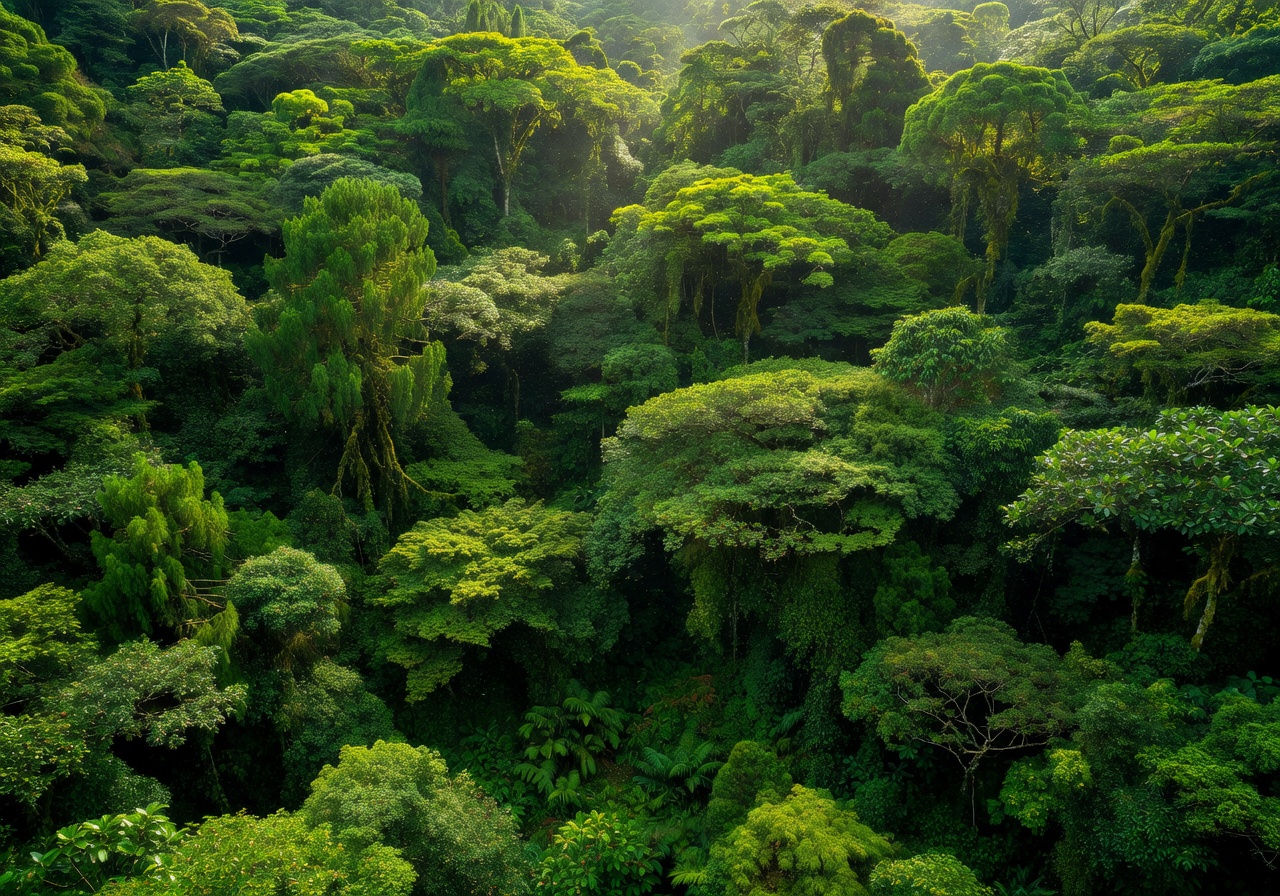 Dense green forest canopy representing Vantafunterritry commitment to nature preservation